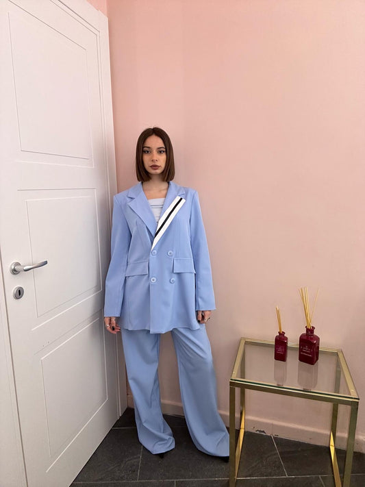 Tailleur oversize azzurro
